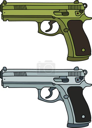 Illustration for Two big handguns design - Royalty Free Image