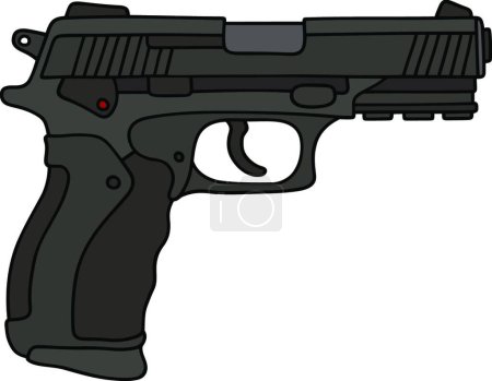 Ilustración de Pistola negra reciente, ilustración vectorial diseño simple - Imagen libre de derechos