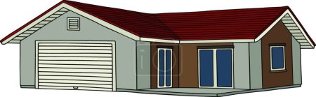 Téléchargez les illustrations : Petite maison grise, illustration vectorielle design simple - en licence libre de droit