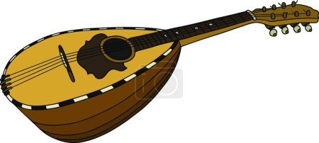 Illustration for Classic wooden mandolin, vector illustration simple design - Royalty Free Image