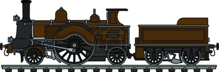 Illustration for "Vintage brown steam locomotive" - Royalty Free Image