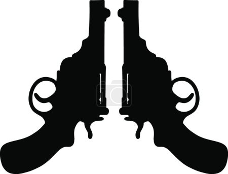 Ilustración de "Two old short revolvers" - Imagen libre de derechos