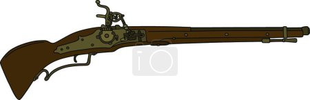 Illustration for Historical flintlock gun, vector illustration simple design - Royalty Free Image