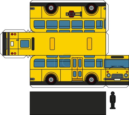 Téléchargez les illustrations : "Modèle papier d'un vieux bus scolaire
" - en licence libre de droit