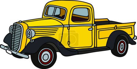 Illustration for Classic yellow small truck - Royalty Free Image