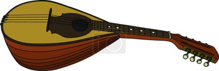 Téléchargez les illustrations : Vieille mandoline portugaise, illustration vectorielle design simple - en licence libre de droit