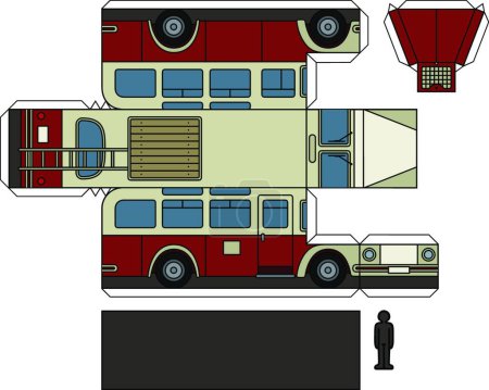 Téléchargez les illustrations : "Modèle papier d'un vieux bus
" - en licence libre de droit