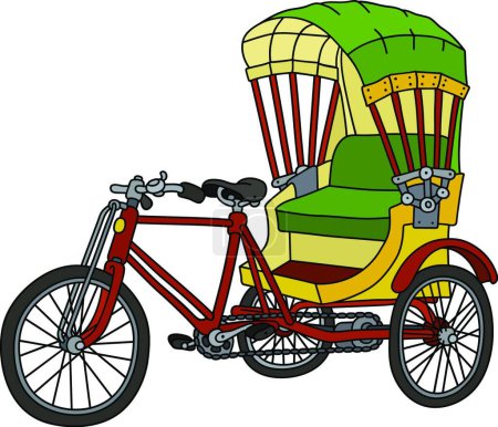 Illustration for Color cycle rickshaw, vector illustration simple design - Royalty Free Image