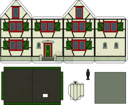 Téléchargez les illustrations : "Paper modell of an old house" - en licence libre de droit