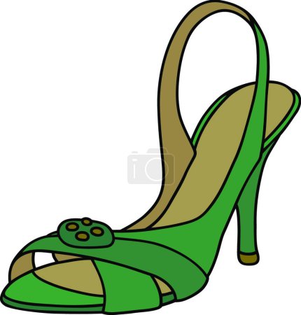 Ilustración de Zapato de cinta verde, ilustración vectorial diseño simple - Imagen libre de derechos