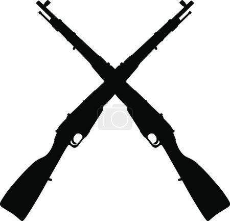 Illustration for Old military rifles, vector illustration simple design - Royalty Free Image