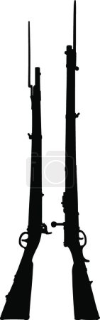 Ilustración de Rifles militares antiguos, ilustración vectorial diseño simple - Imagen libre de derechos