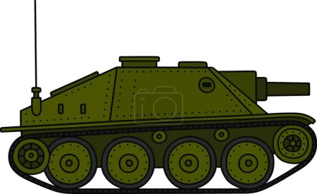 Ilustración de Antiguo destructor de tanques, ilustración vectorial diseño simple - Imagen libre de derechos