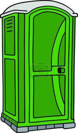 Ilustración de Inodoro móvil verde, vector ilustración diseño simple - Imagen libre de derechos