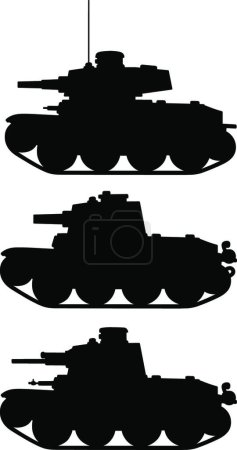 Illustration for Classic light tanks, vector illustration simple design - Royalty Free Image