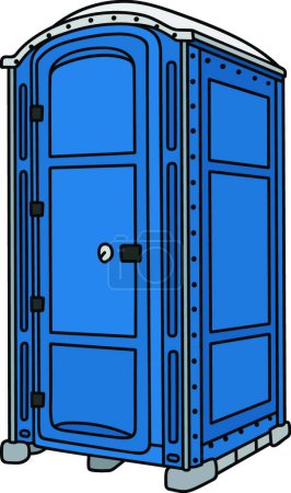 Illustration for Blue mobile toilet, vector illustration simple design - Royalty Free Image
