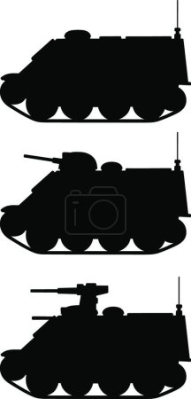 Ilustración de Vehículos blindados antiguos, ilustración vectorial diseño simple - Imagen libre de derechos