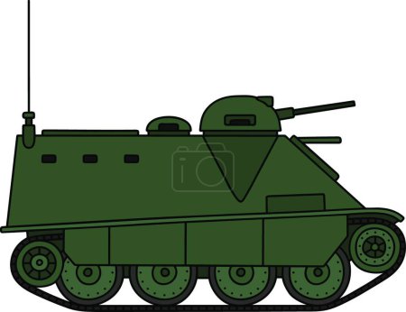 Illustration for Old armored vehicle, vector illustration simple design - Royalty Free Image