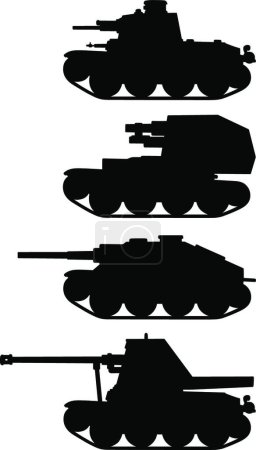 Illustration for Classic armored vehicles, vector illustration simple design - Royalty Free Image