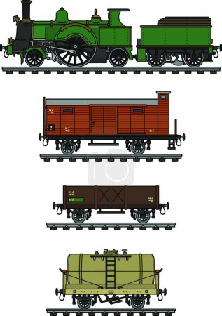 Illustration for "Vintage freight steam train" - Royalty Free Image