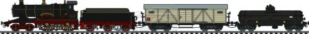Téléchargez les illustrations : Train à vapeur vintage, illustration vectorielle design simple - en licence libre de droit
