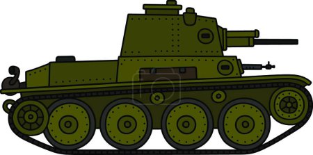 Illustration for Vintage khaki tank, vector illustration simple design - Royalty Free Image