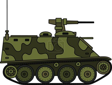 Illustration for Camouflaged armored vehicle, vector illustration simple design - Royalty Free Image