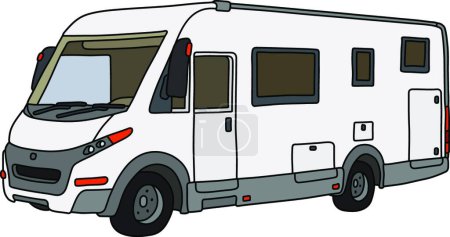 Illustration for "The white motor home" - Royalty Free Image