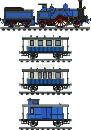 Illustration for "Vintage blue steam train" - Royalty Free Image