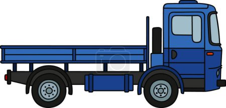 Ilustración de Camión azul clásico, ilustración vectorial diseño simple - Imagen libre de derechos