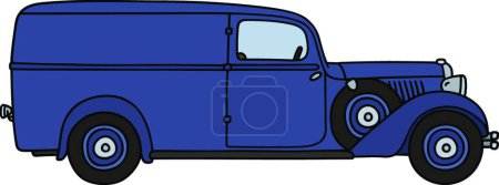 Illustration for Vintage delivery car, vector illustration simple design - Royalty Free Image