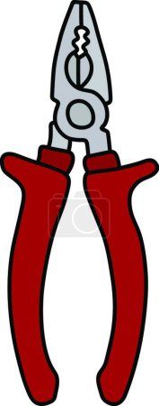 Illustration for The combination pliers, vector illustration simple design - Royalty Free Image