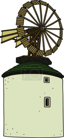 Illustration for White stone windmill, vector illustration simple design - Royalty Free Image