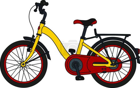 Téléchargez les illustrations : Le vélo rouge et jaune - en licence libre de droit