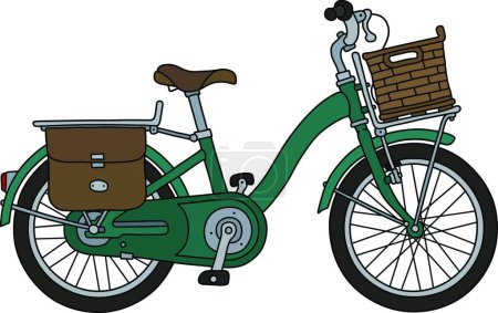 Téléchargez les illustrations : Le vélo vert rétro - en licence libre de droit
