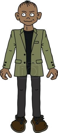 Illustration for The funny man in a sand jacket - Royalty Free Image