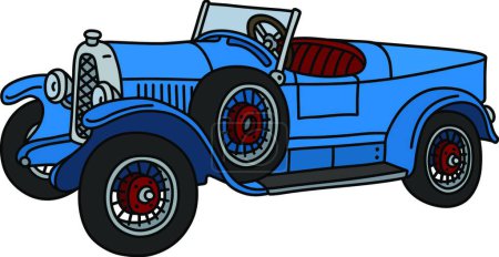 Téléchargez les illustrations : "Le roadster bleu vintage" - en licence libre de droit