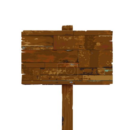Ilustración de "vector viejo letrero de madera envejecido aislado sobre fondo blanco
" - Imagen libre de derechos