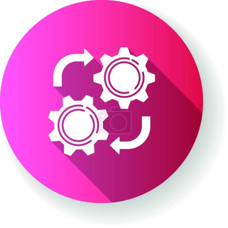 Photo for Maintenance pink flat design long shadow glyph icon - Royalty Free Image