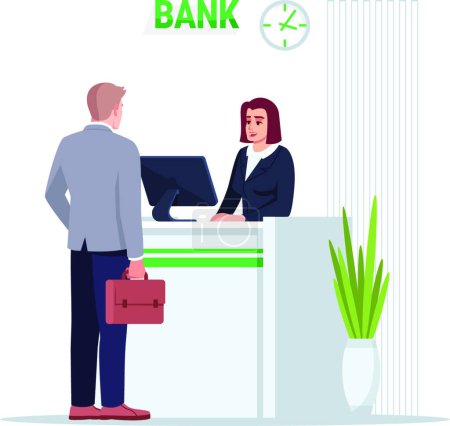 Photo for "Bank semi flat RGB color vector illustration" - Royalty Free Image