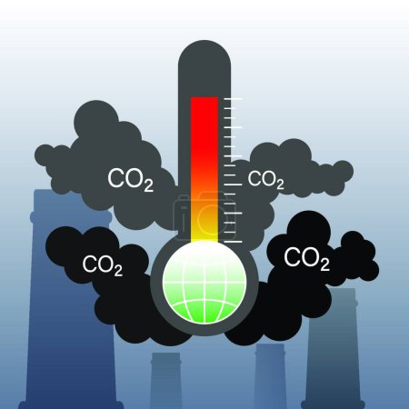 Ilustración de Ilustración de las emisiones de CO2 - Imagen libre de derechos