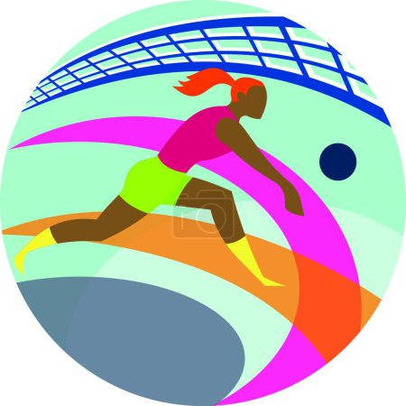 Illustration for "Volleyball Player Passing Ball Icon" - Royalty Free Image