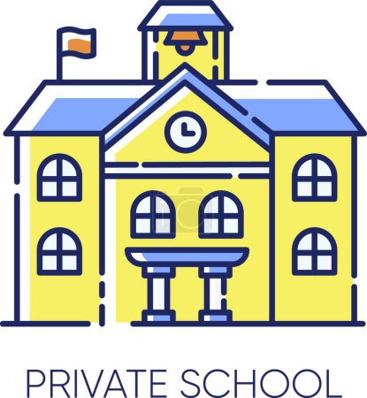 Ilustración de "Escuela privada icono de color RGB" - Imagen libre de derechos