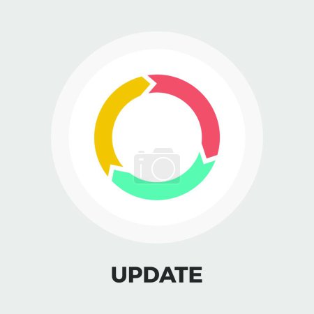 Illustration for Update icon flat, vector illustration simple design - Royalty Free Image