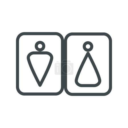 Ilustración de Icono de línea WC, vector ilustración diseño simple - Imagen libre de derechos