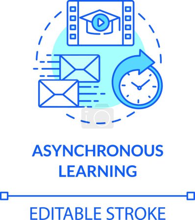 Illustration pour "icône de concept d'apprentissage asynchrone" - image libre de droit