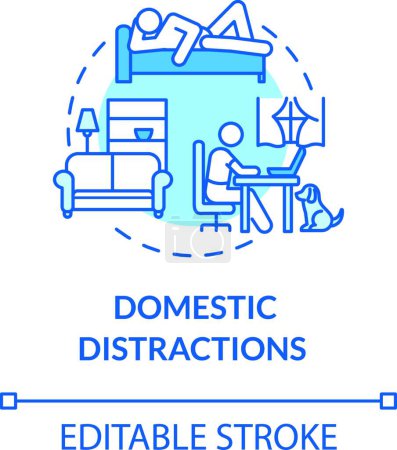 Ilustración de "Icono concepto distracciones domésticas" - Imagen libre de derechos