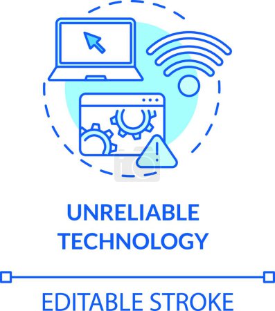Illustration for "Unreliable technology concept icon" - Royalty Free Image