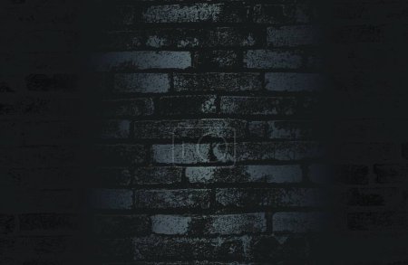 Ilustración de "Fondo de gradiente de metal negro de lujo con textura de pared de ladrillo angustiado." - Imagen libre de derechos