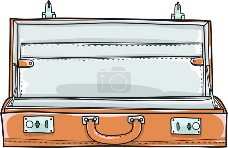 Illustration for "briefcase suitcase empty. vintage hand drawn vector art - Royalty Free Image